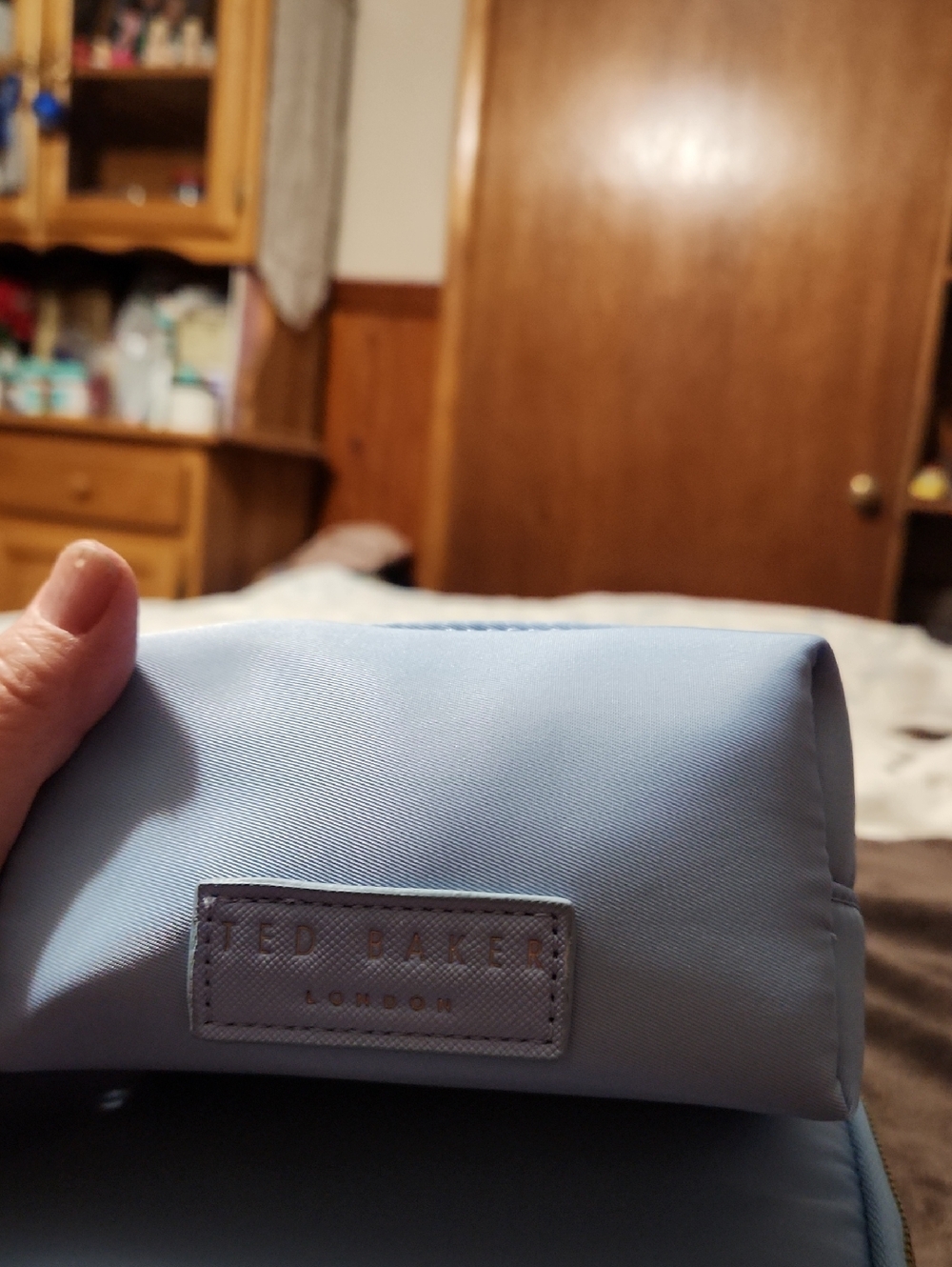 3 Piece Ted Baker Powder Blue Double Cosmetic Pouch Set - Picture 3 of 10